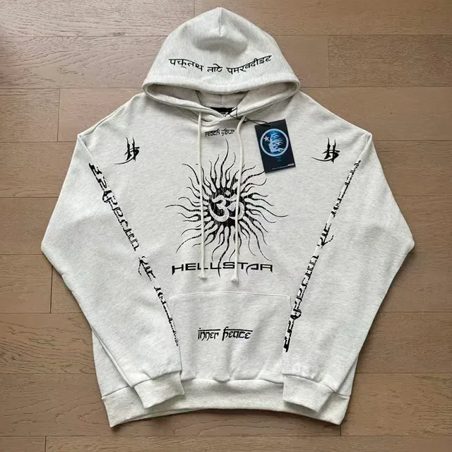 Hellstar ग्राफिक प्रिंट हेदर ग्रे Oversized Tracksuit 3