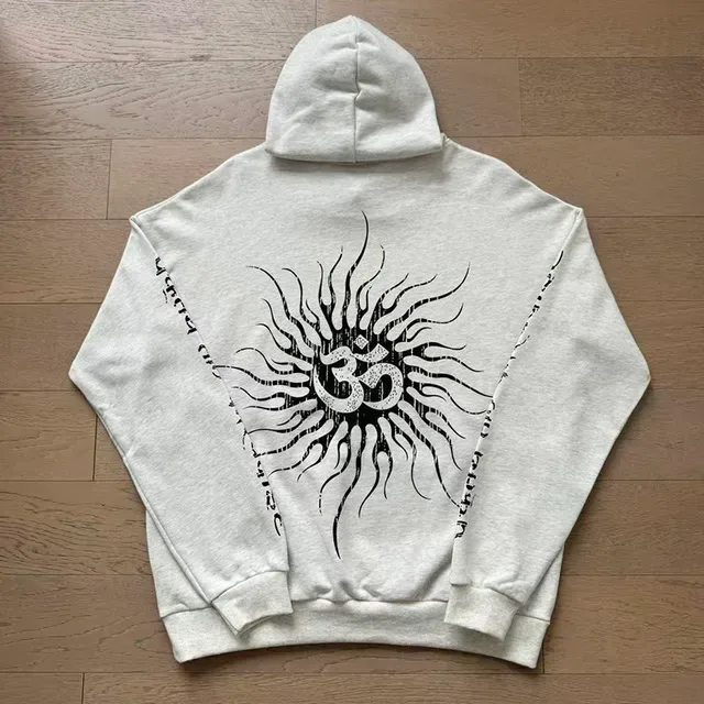 Hellstar ग्राफिक प्रिंट हेदर ग्रे Oversized Tracksuit 5