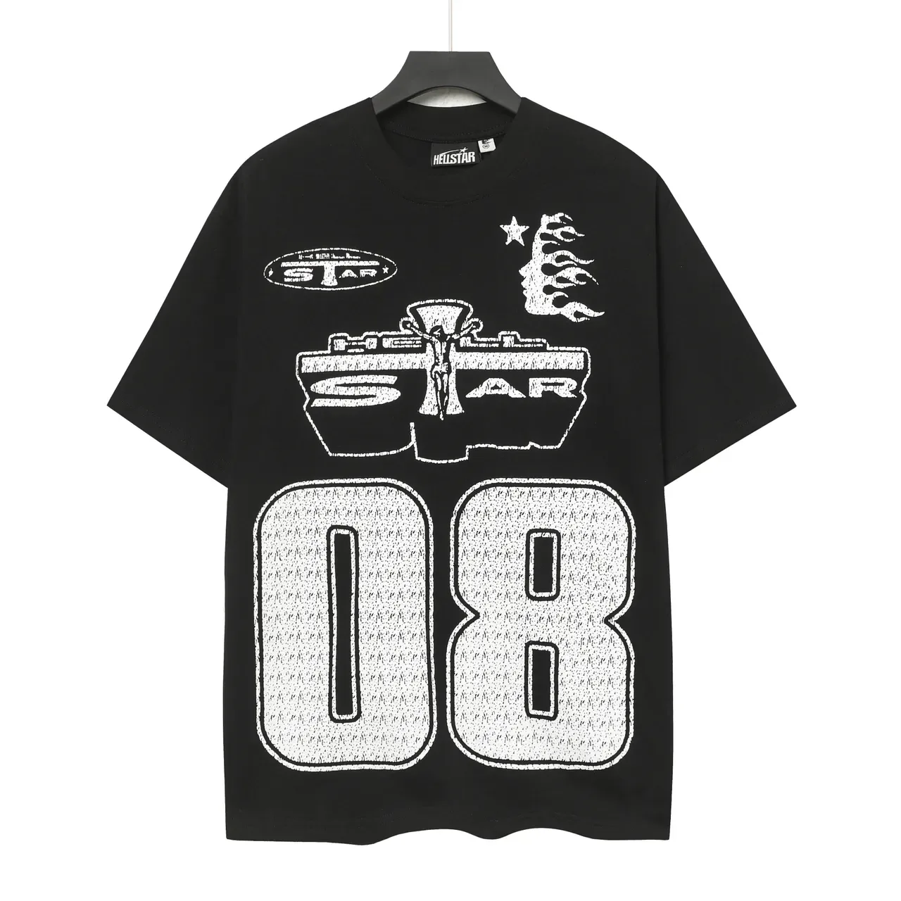 Hellstar Camiseta Negra Oversize con Estampado Gráfico 2