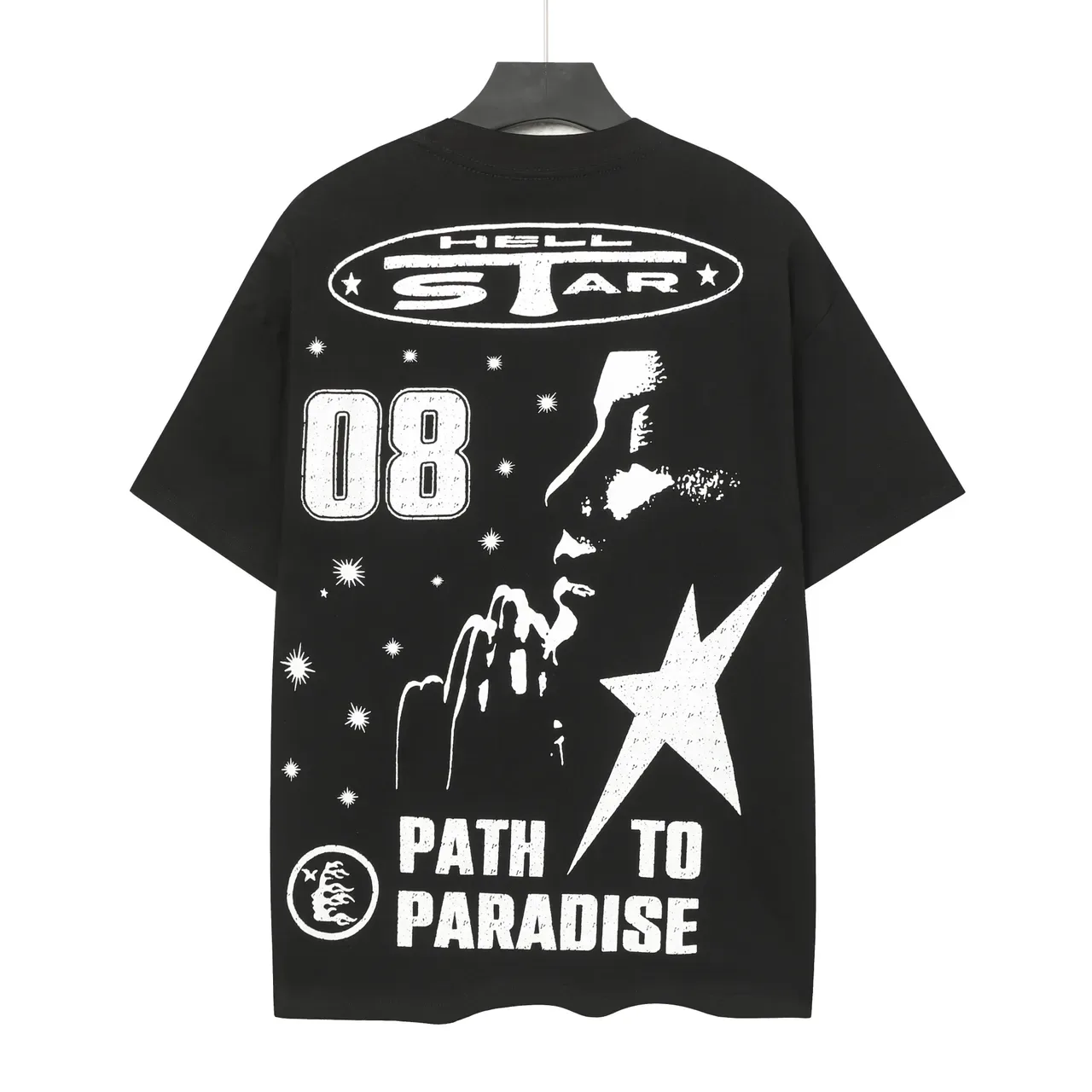 Hellstar Camiseta Negra Oversize con Estampado Gráfico 3