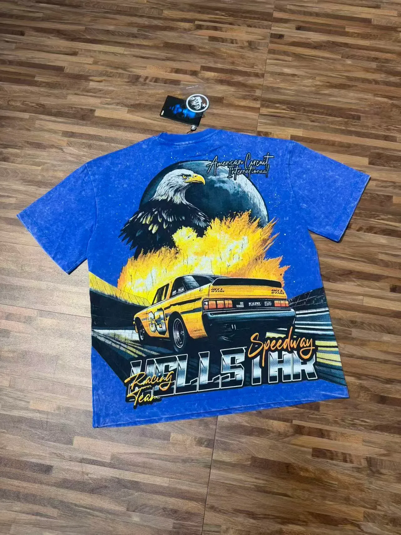 Hellstar Racing Team Speedway Graphic Print Blue T-Shirt 2