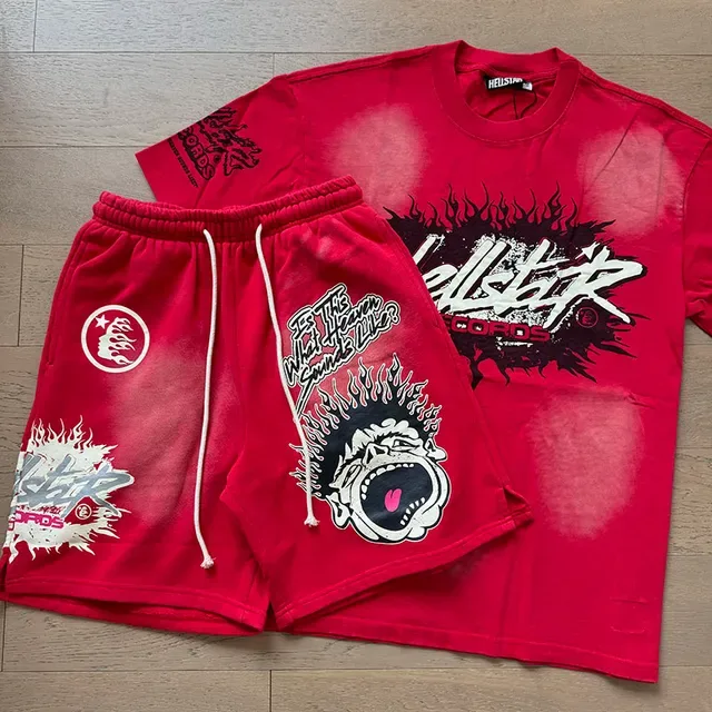 Hellstar Records Graphic-Print Distressed Red T-Shirt 2
