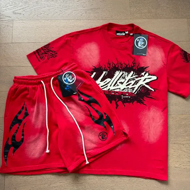 Hellstar Records Graphic-Print Distressed Red T-Shirt 5