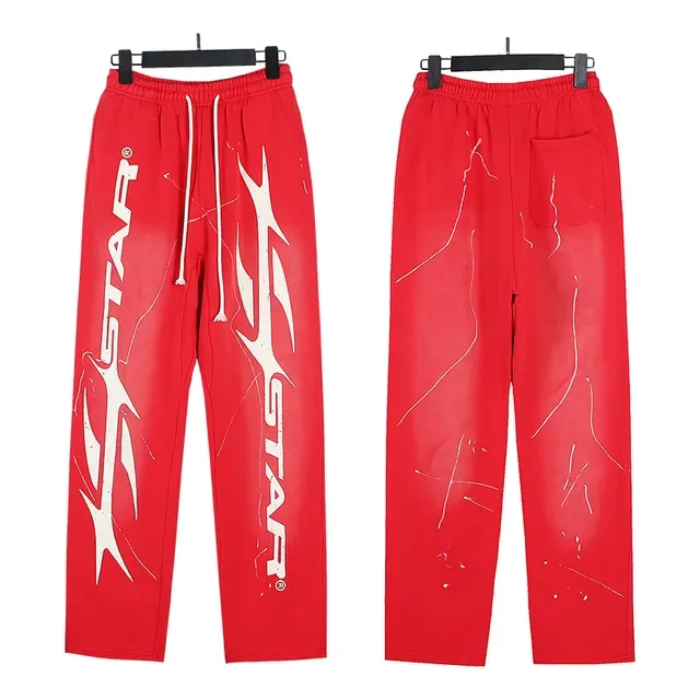 Hellstar STAR Graphic Distressed Red Tracksuit 4