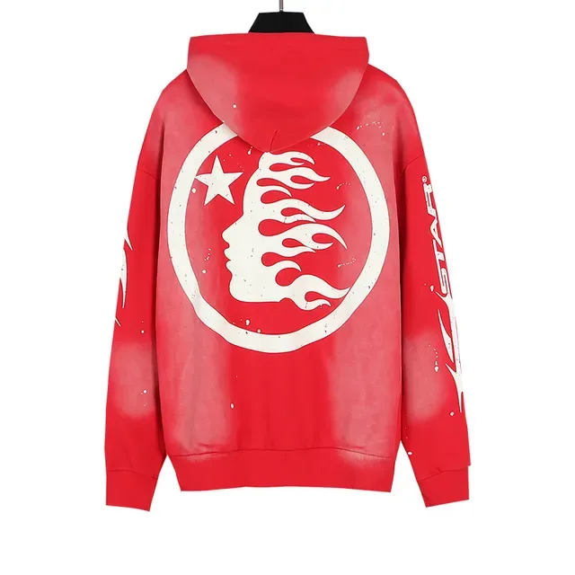 Hellstar STAR Graphic Distressed Red Tracksuit 5