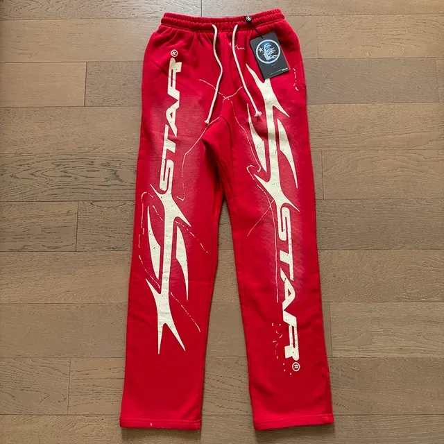 Hellstar STAR Graphic Distressed Red Tracksuit 11