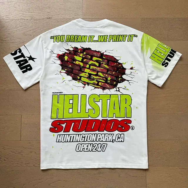 Hellstar Studios গ্রাফিক প্রিন্ট অফ-হোয়াইট ও লাইম গ্রিন টি-শার্ট 18