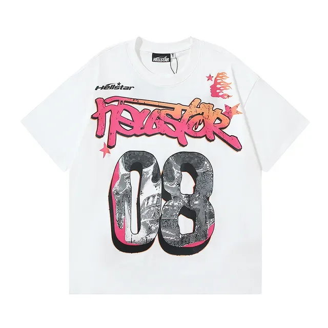 Hellstar White Pink Oversized Fit Graphic Front And Back Print T-Shirt 9