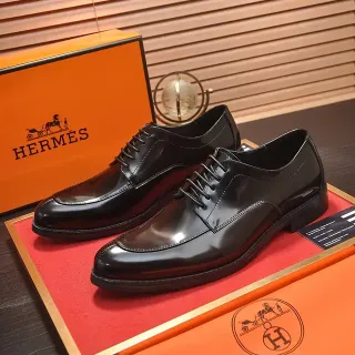 Hermès Black Cap-Toe Oxford Shoes