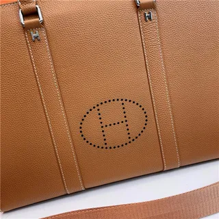 Hermès Black White Structured Leather Perforated H Logo Tote Bag 9