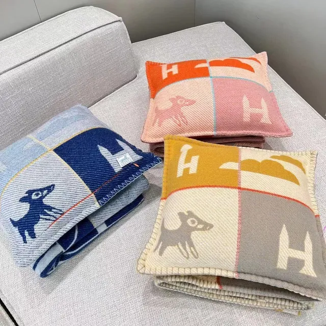 Hermès Bleu Blanc Tissé Laine Texturé Motif Géométrique Étoile Écharpe 6