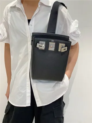 Hermès Brown Silver Pebbled Leather Flap-Top Closure Tote Bag 3