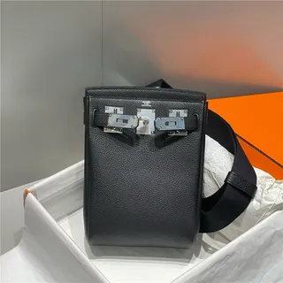 Hermès Brown Silver Pebbled Leather Flap-Top Closure Tote Bag 8