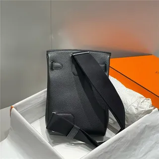 Hermès Brown Silver Pebbled Leather Flap-Top Closure Tote Bag 9