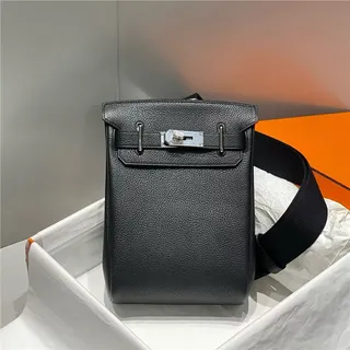 Hermès Brown Silver Pebbled Leather Flap-Top Closure Tote Bag 10