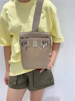 Hermès Brown Silver Pebbled Leather Flap-Top Closure Tote Bag 11