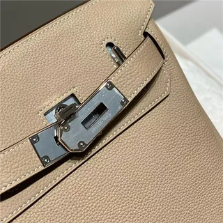 Hermès Brown Silver Pebbled Leather Flap-Top Closure Tote Bag 15