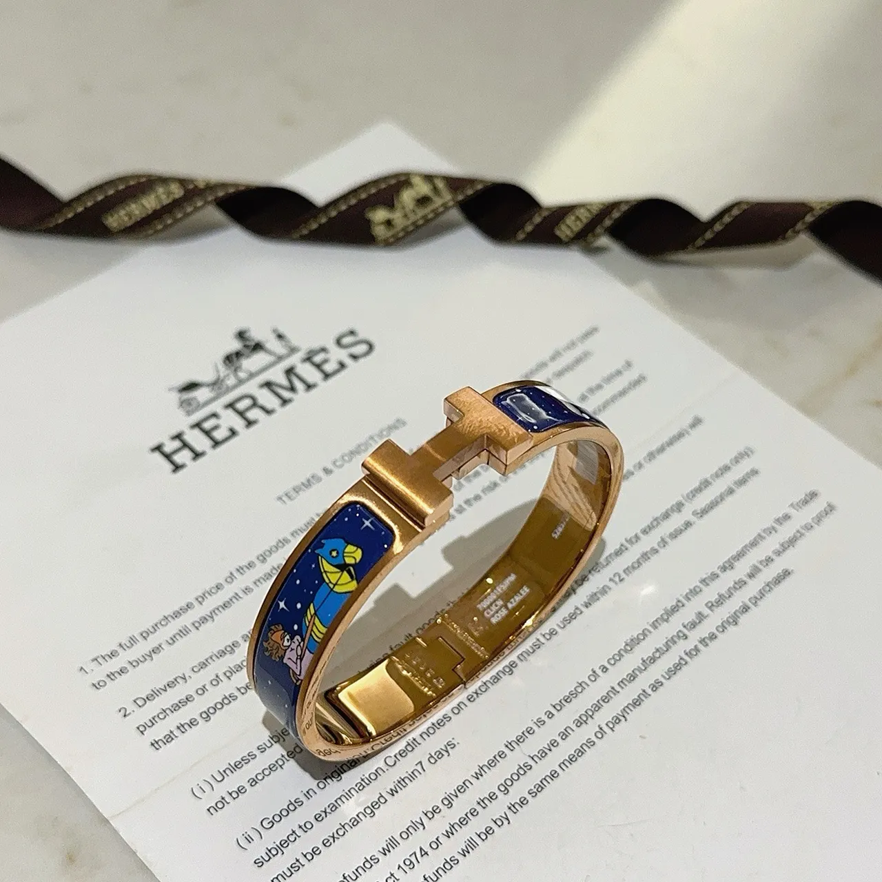 Hermès Clic H Rose Azalée Enamel Bracelet 2