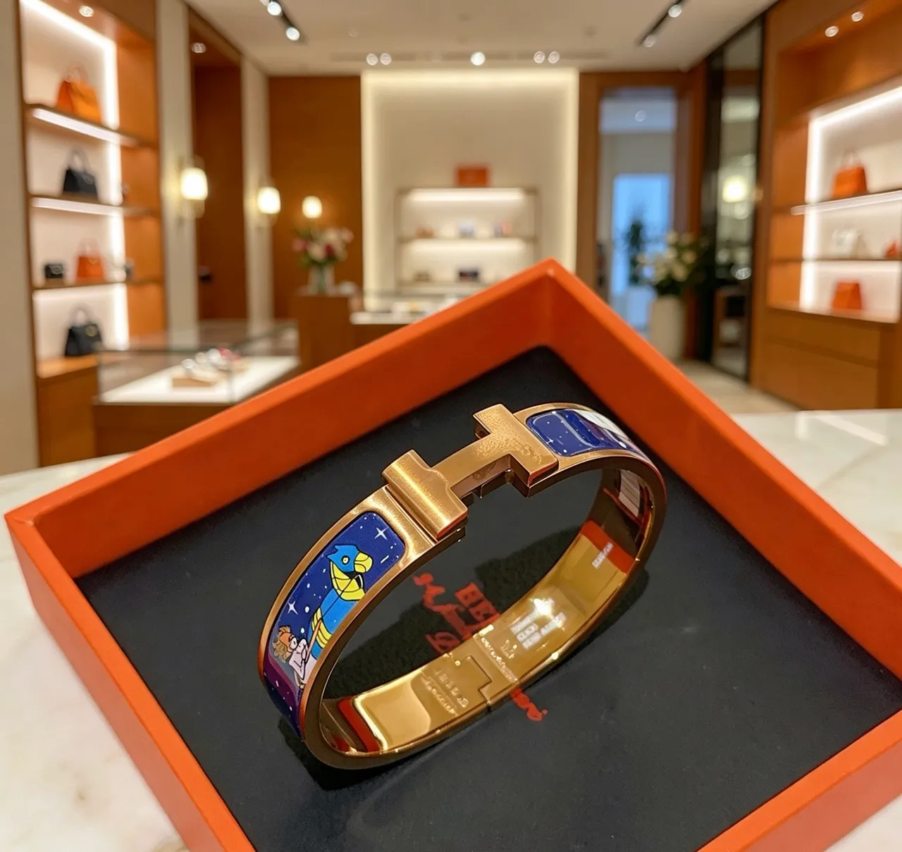 Hermès Clic H Rose Azalée Enamel Bracelet 3