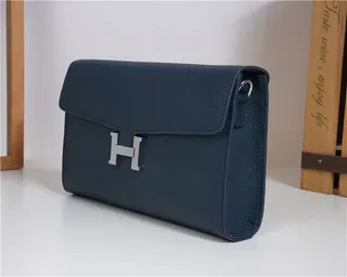 Hermès Constance Brown Beige Pebbled Leather H-Shaped Metal Clasp Messenger Bag 9