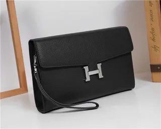 Hermès Constance Brown Beige Pebbled Leather H-Shaped Metal Clasp Messenger Bag 20