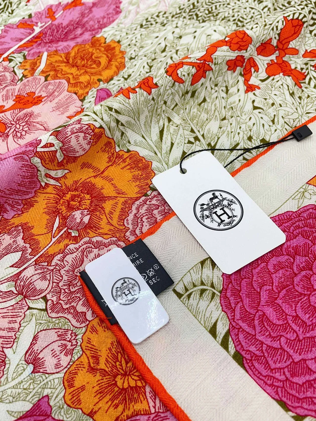 Hermès Floral Print Multicolor Silk Scarf 1