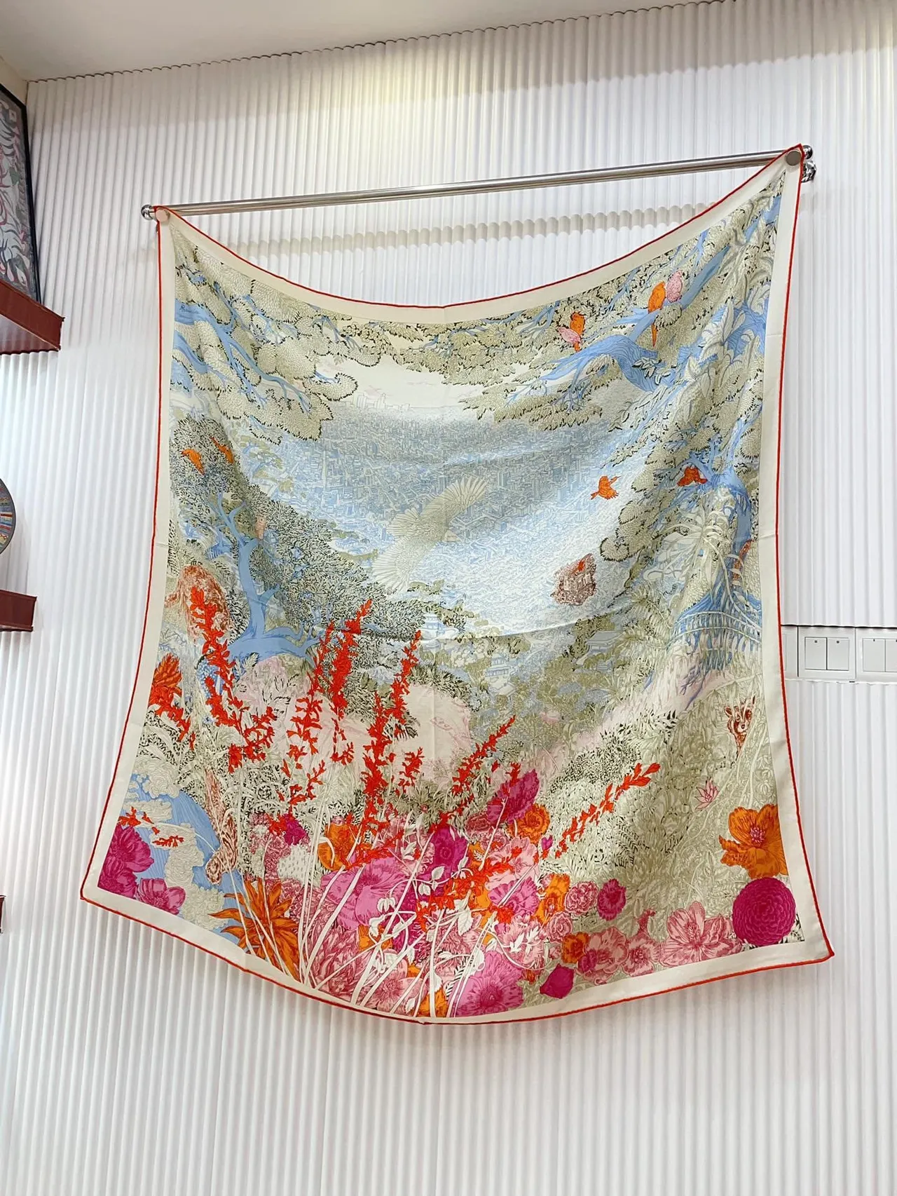 Hermès Floral Print Multicolor Silk Scarf 6