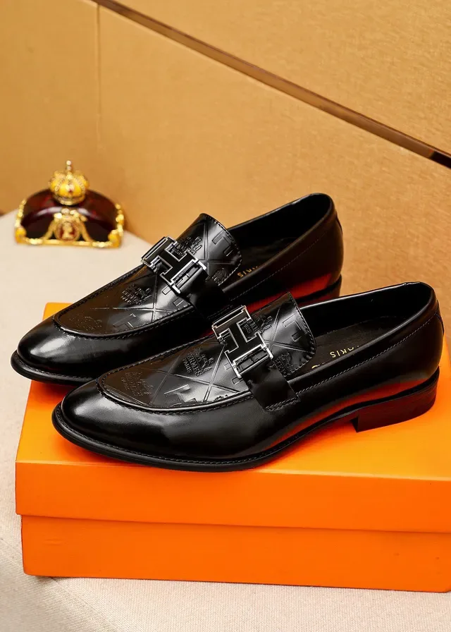 Hermès H-Buckle Loafers Cuir Noir Poli 2