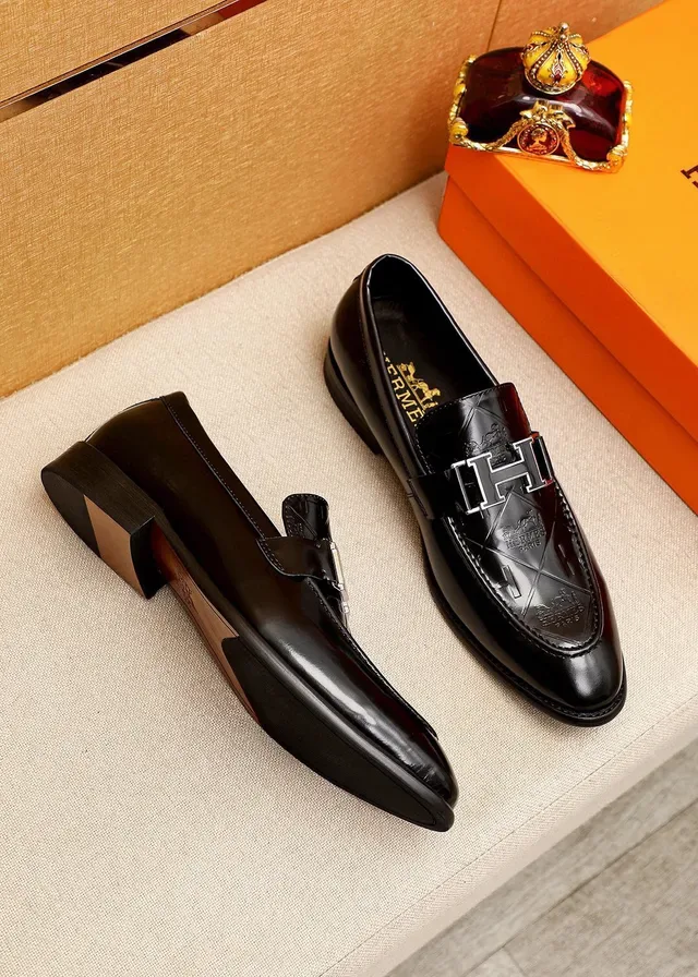 Hermès H-Buckle Loafers Cuir Noir Poli 3