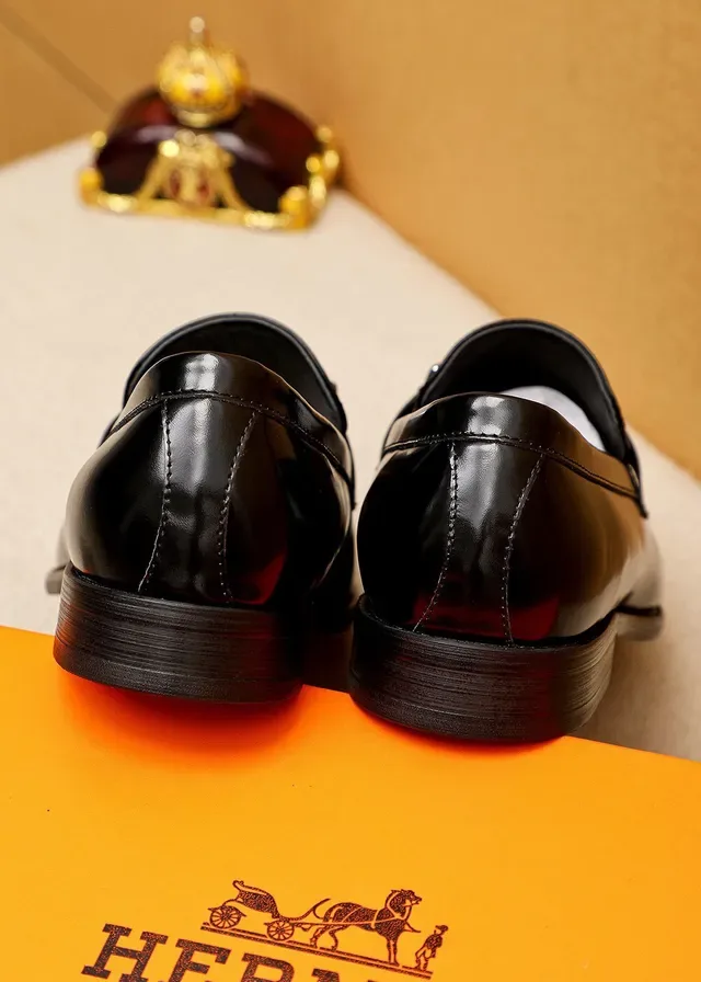 Hermès H-Buckle Loafers Cuir Noir Poli 6