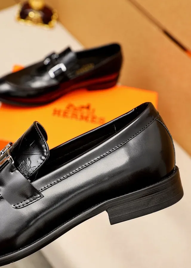 Hermès H-Buckle Loafers Cuir Noir Poli 7