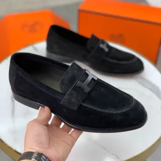 Hermès H Loafer Black Suede Loafers