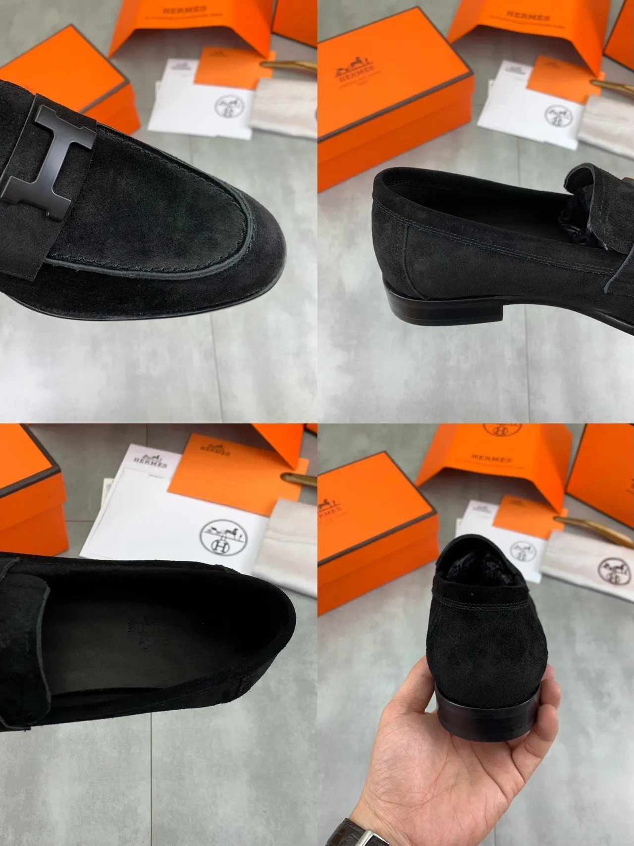 Hermès H Loafer Black Suede Loafers 2