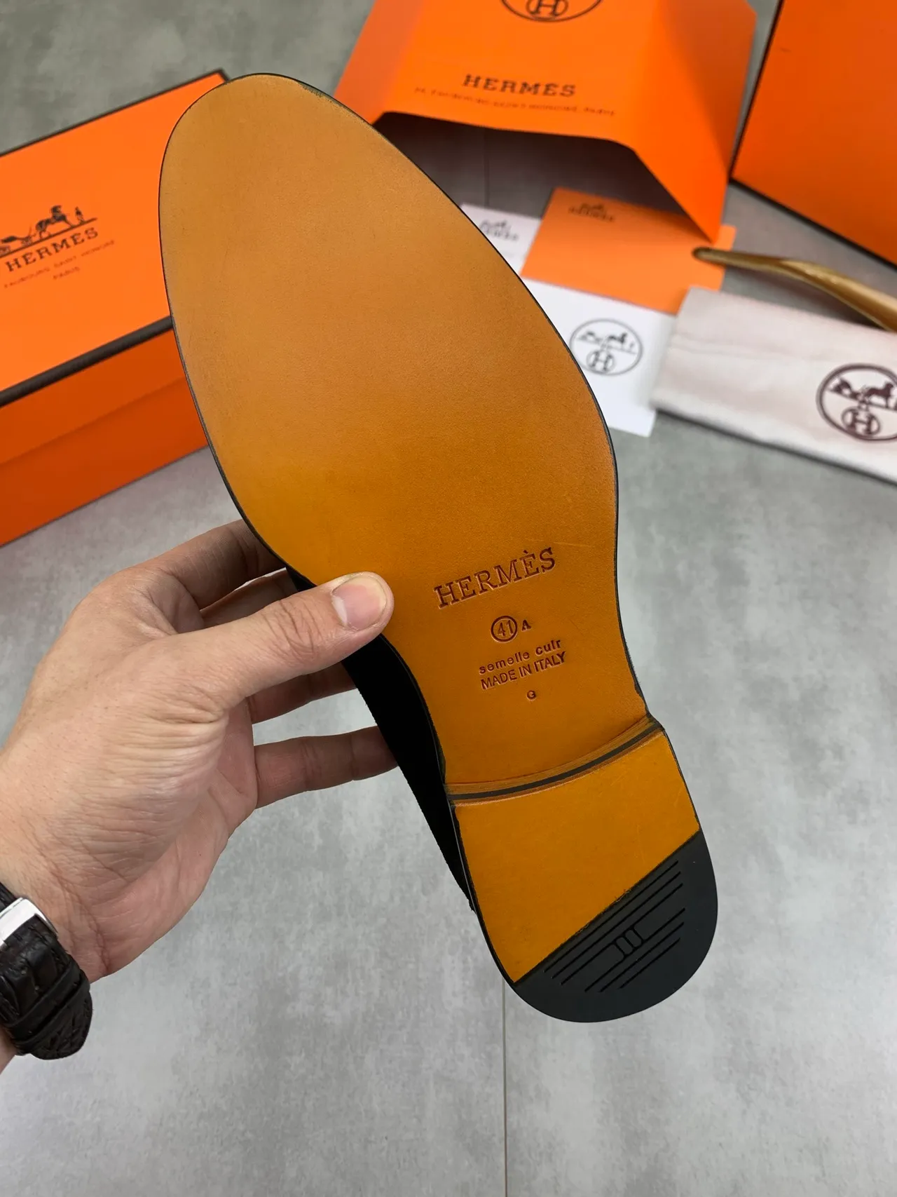 Hermès H Loafer Black Suede Loafers 3