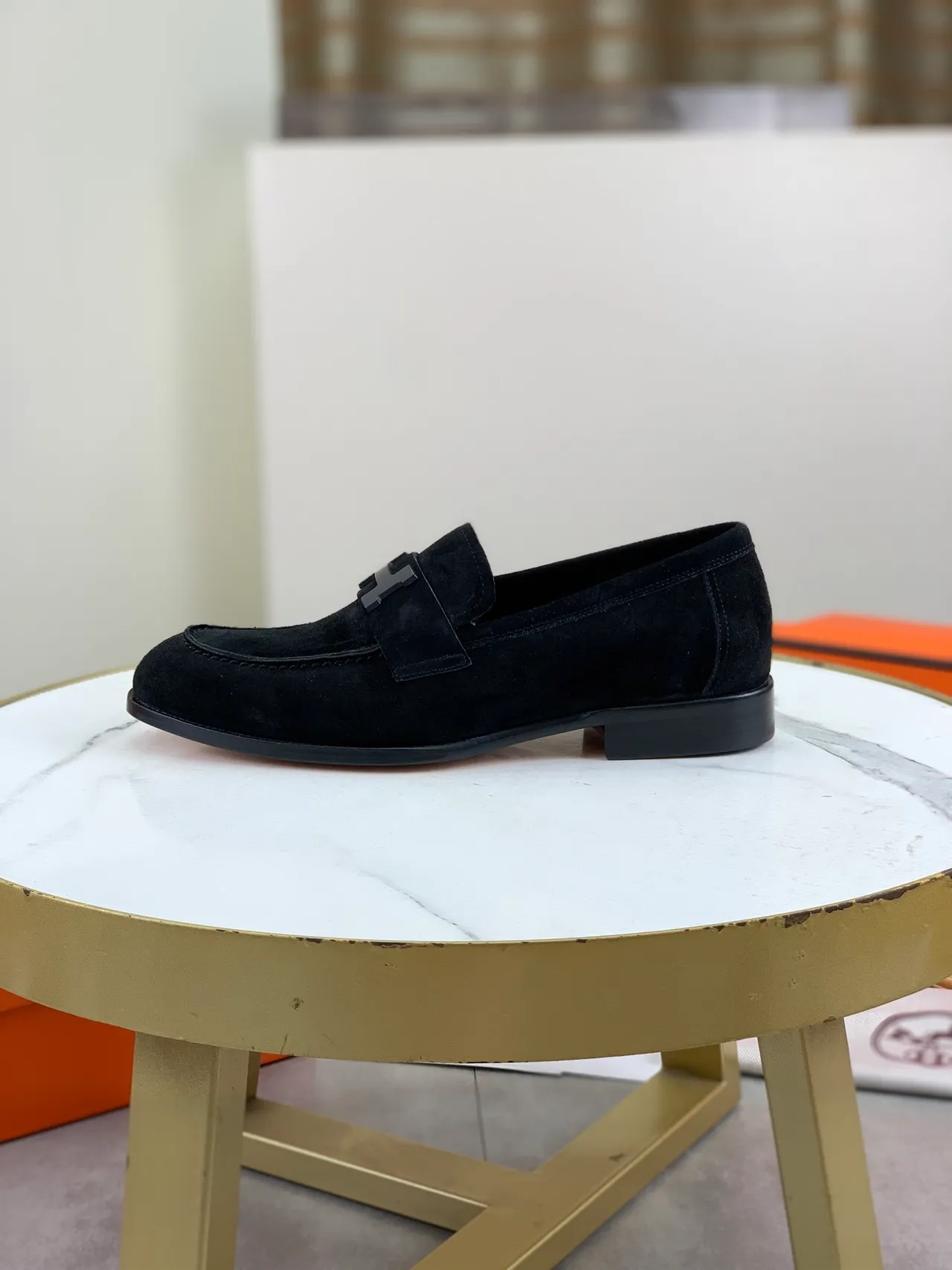 Hermès H Loafer Black Suede Loafers 6