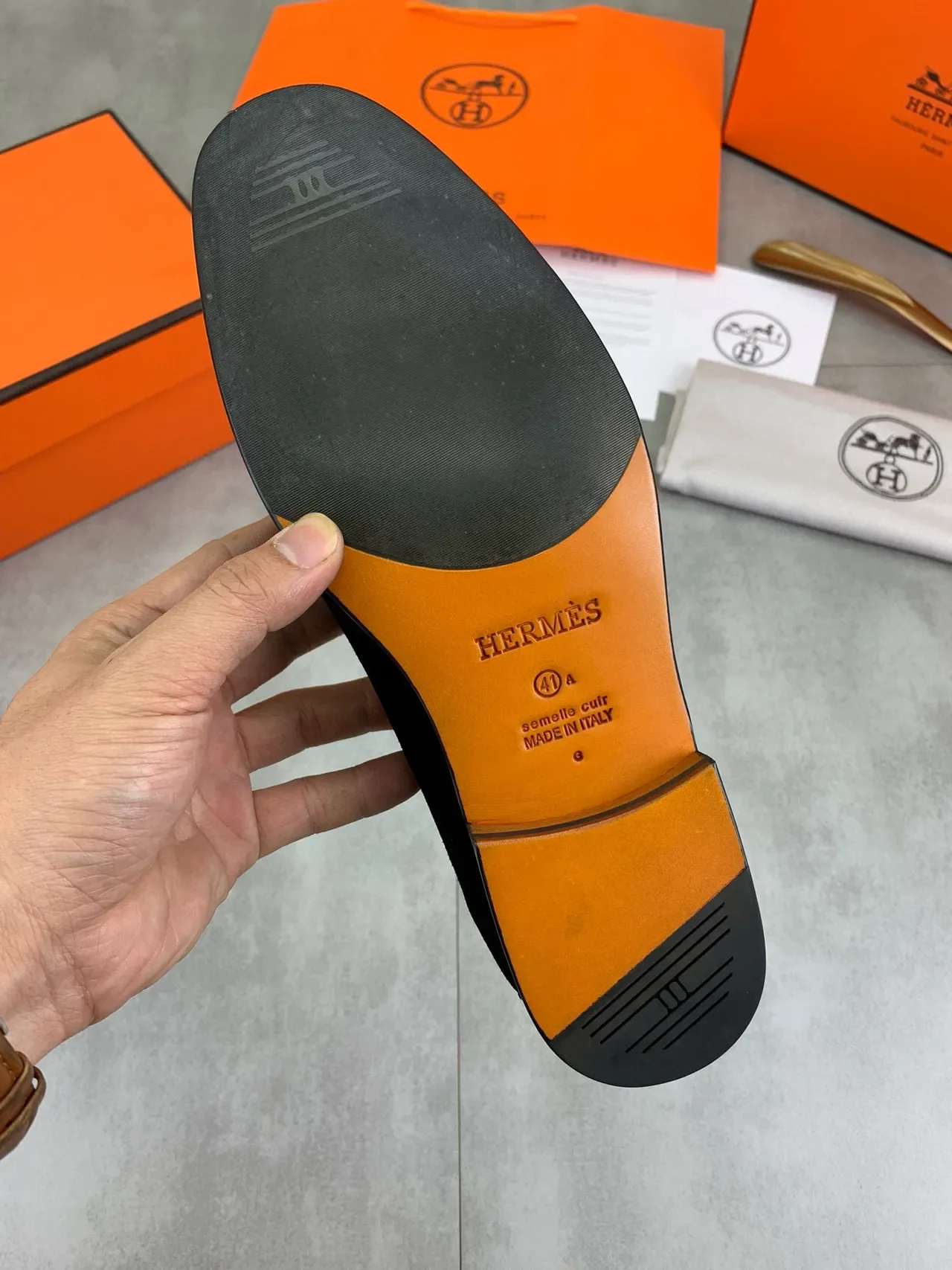 Hermès H-Loafer Black Suede Loafers 4