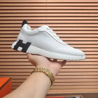 Hermès H-Ride Zapatos Lifestyle Blancos de Cuero Perforado