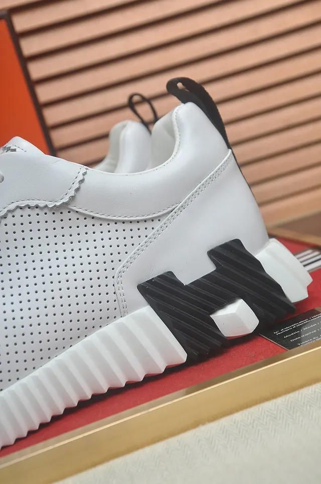 Hermès H-Ride White Perforated Leather Lifestyle Sneakers 2