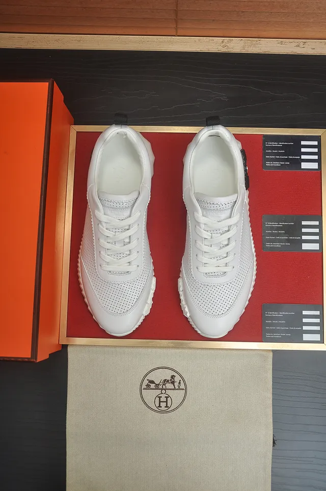 Hermès H-Ride White Perforated Leather Lifestyle Sneakers 5