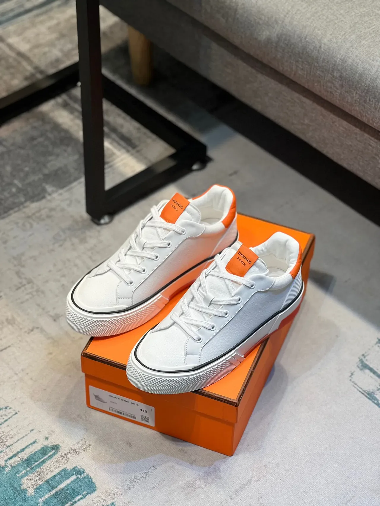 Hermès H-Sneaker White Orange Lifestyle Sneaker 7