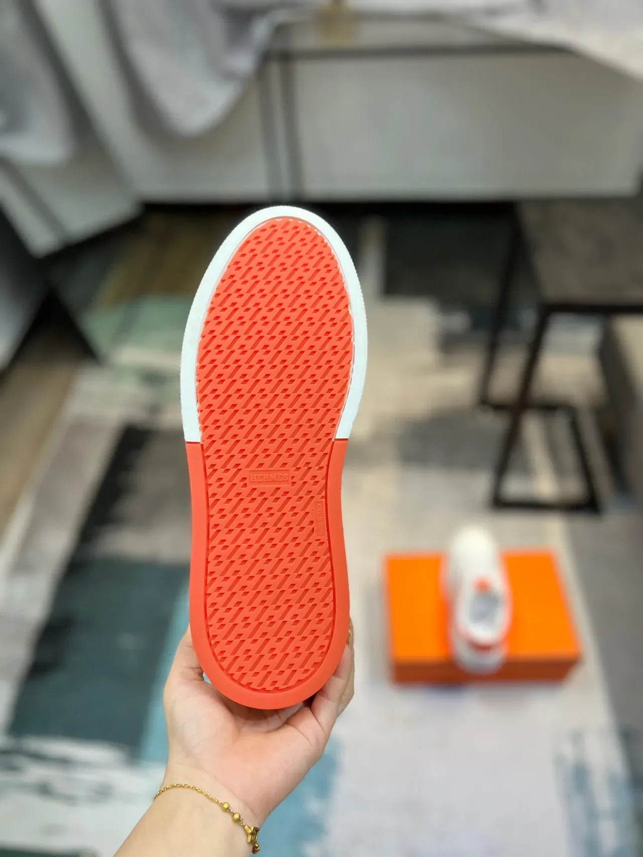 Hermès H-Sneaker White Orange Lifestyle Sneaker 9