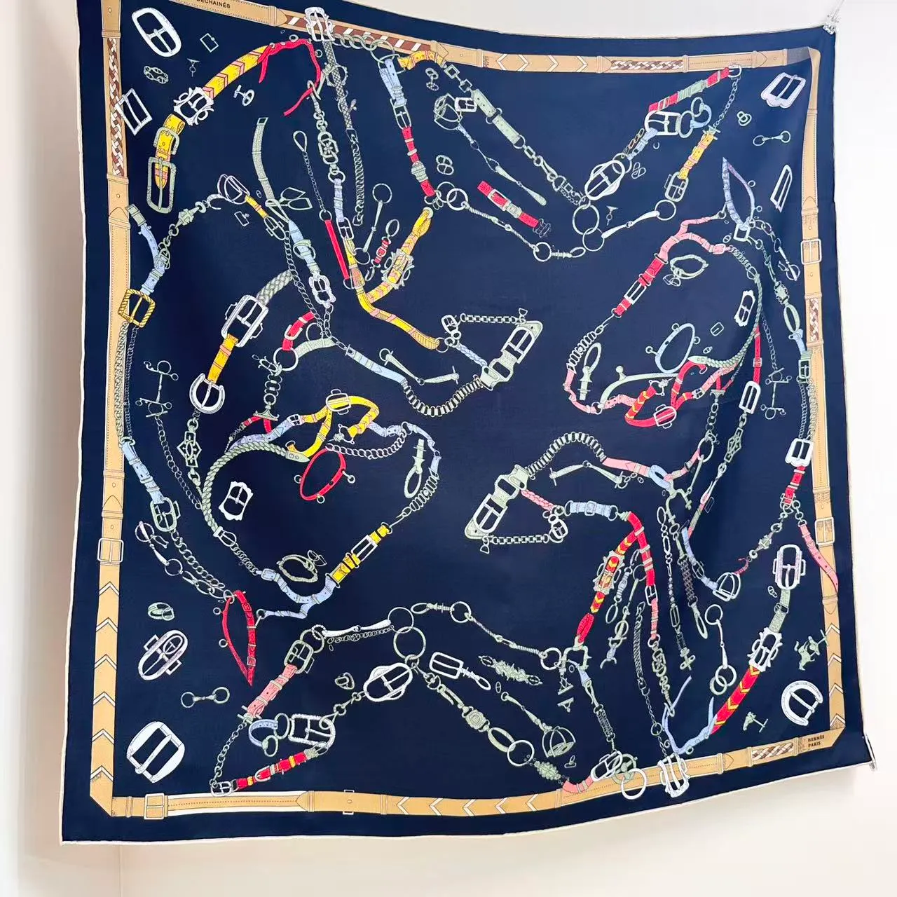 Hermès Les Chevaux d'Hermès Multicolor Equestrian Hardware Silk Scarf 5