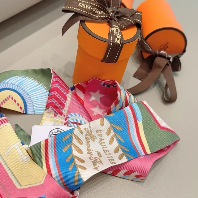 Hermès Multicolor Printed Motifs Silk Scarf 1