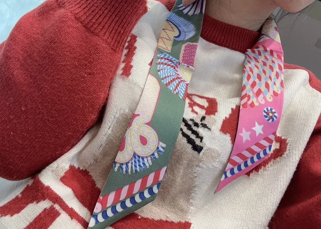 Hermès Multicolor Printed Motifs Silk Scarf 2