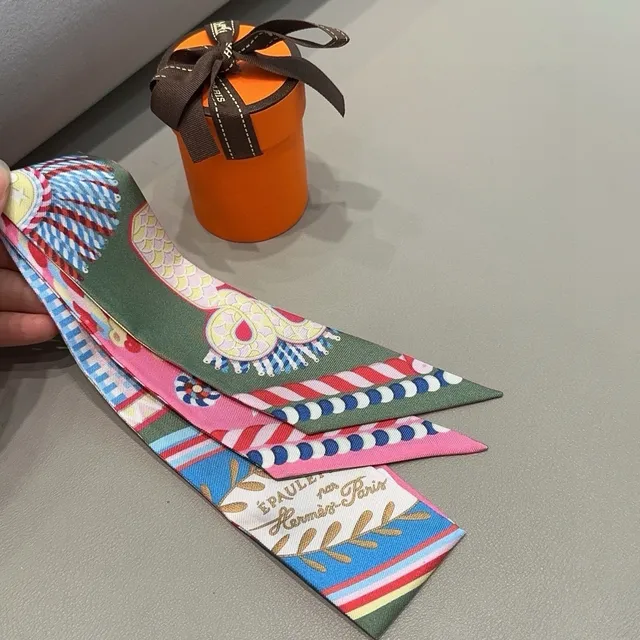 Hermès Multicolor Printed Motifs Silk Scarf 4