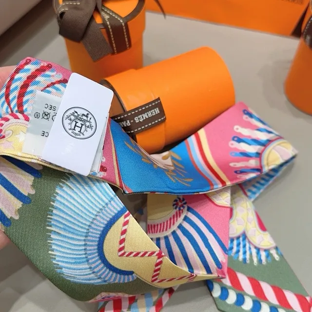 Hermès Multicolor Printed Motifs Silk Scarf 6