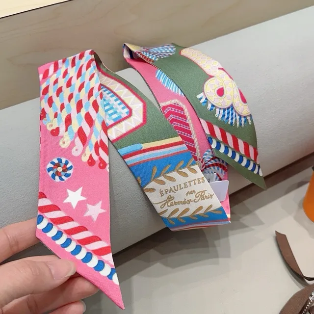 Hermès Multicolor Printed Motifs Silk Scarf 7