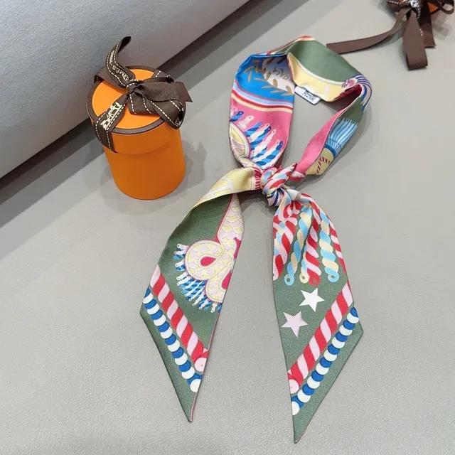 Hermès Multicolor Printed Motifs Silk Scarf 8