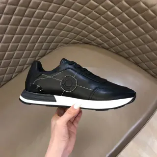 Hermès Oran Black Leather Medallion Lifestyle Sneakers