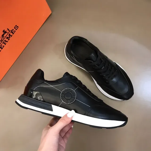 Hermès Oran Sneakers Lifestyle Cuir Noir Médaillon 7